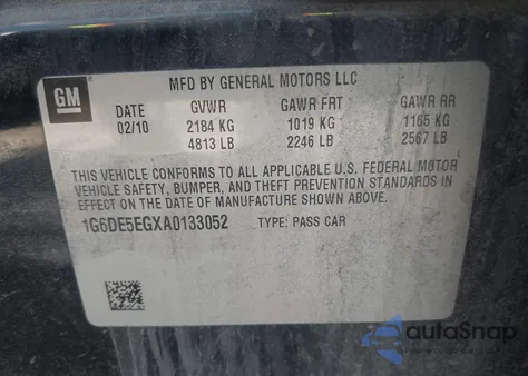 2010 Cadillac Cts Luxury из США, поврежденный, VIN 1G6DE5EGXA0133052